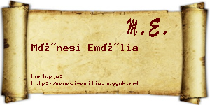 Ménesi Emília névjegykártya